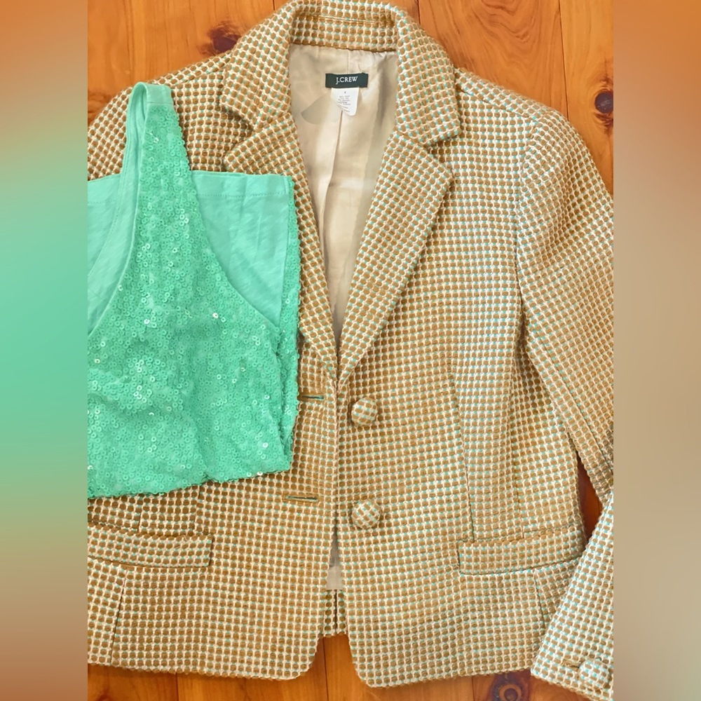 Gorgeous perfect J Crew blazer tank set size 6